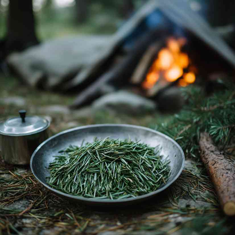 1 tablespoon of chopped pine needles per cup of water 