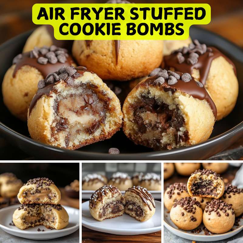 Air Fryer Stuffed Cookie Bombs