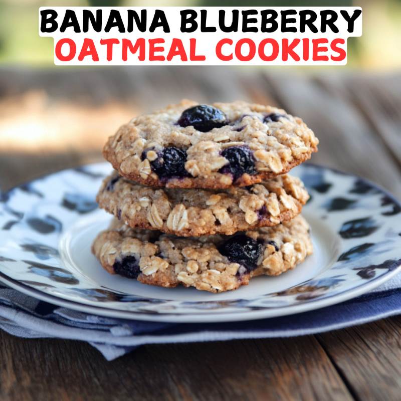 Banana Blueberry Oatmeal Cookies