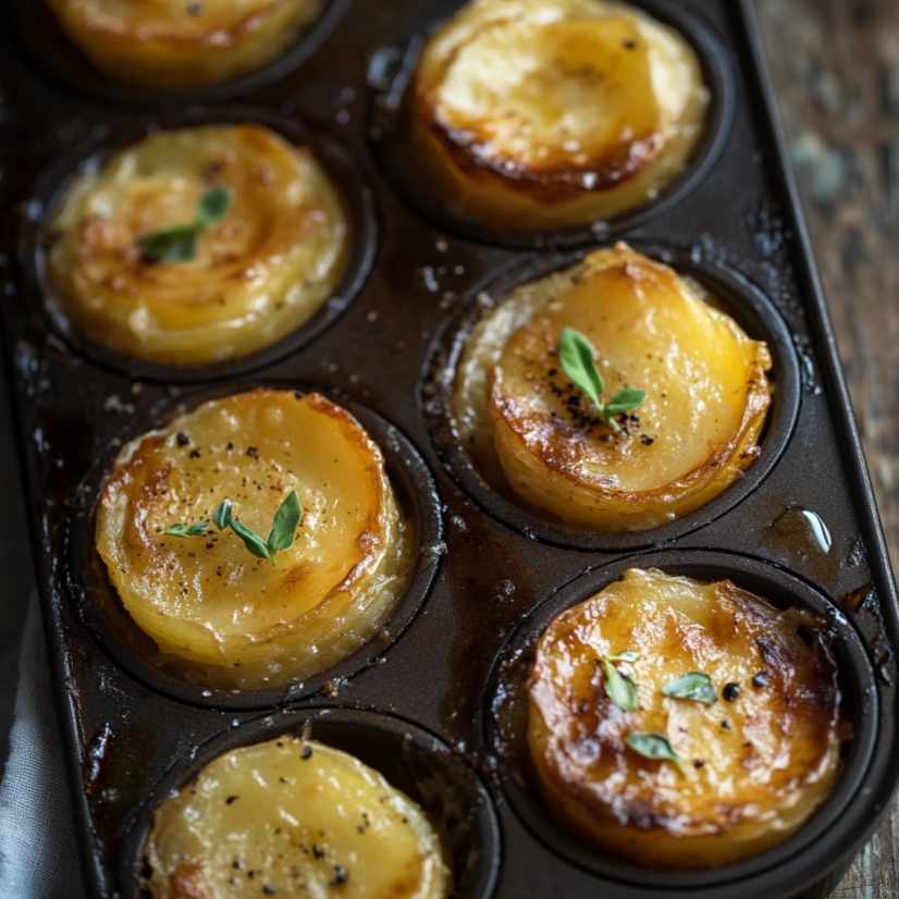 Caramelised Muffin Pan Potato Gratins