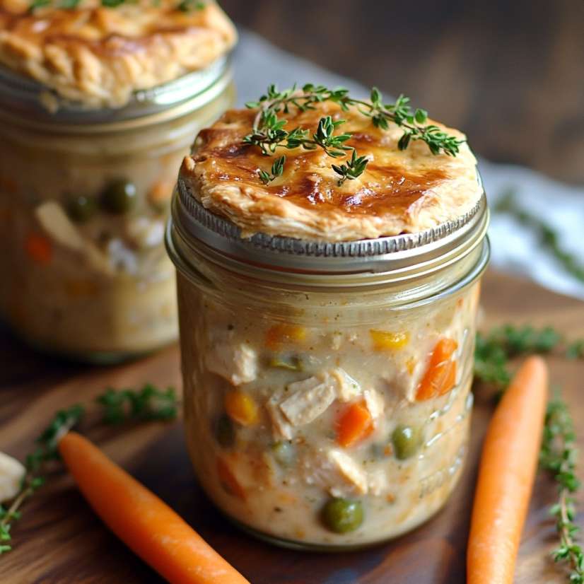 Chicken Pot Pie Made In Mason Jars