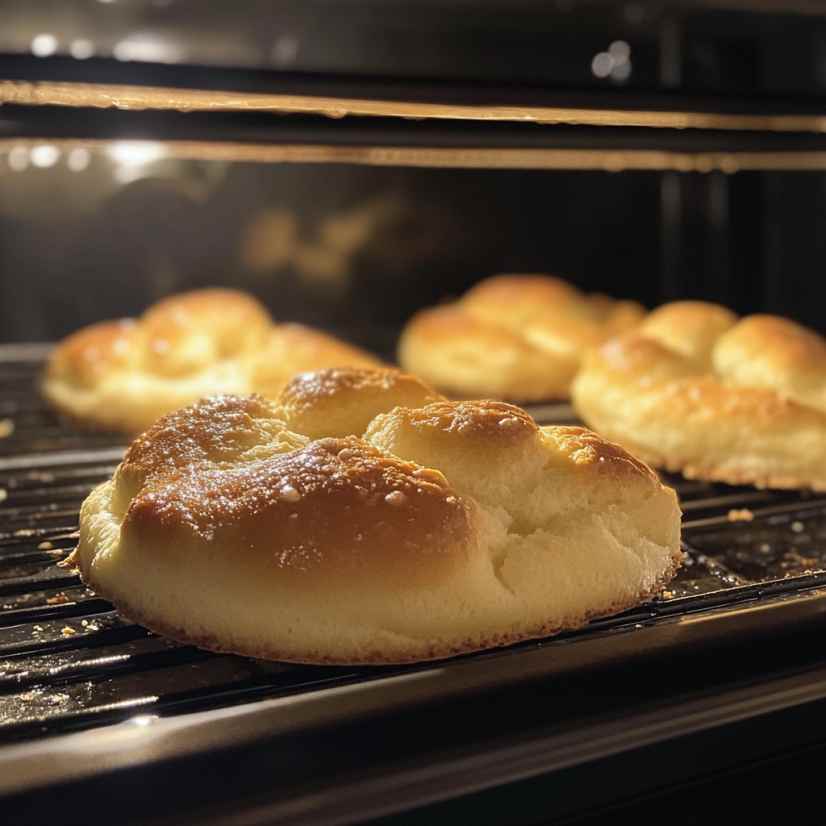 Cloud Bread cooking in the oven