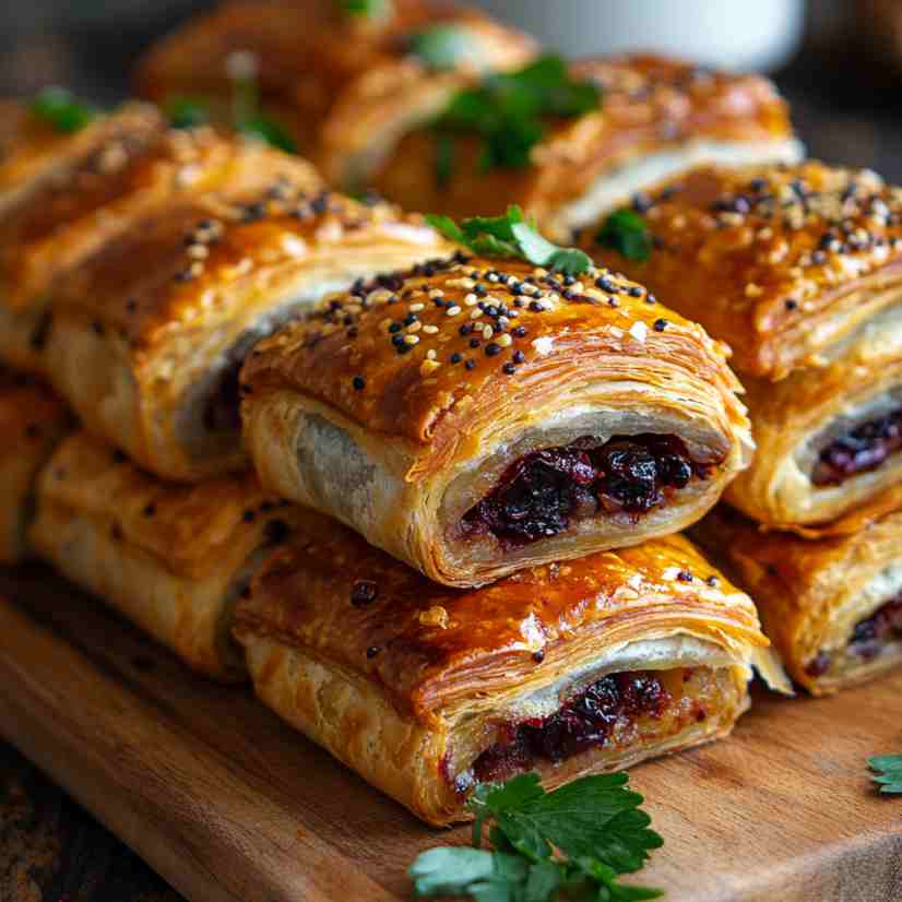 Cranberry & Brie Sausage Rolls Recipe