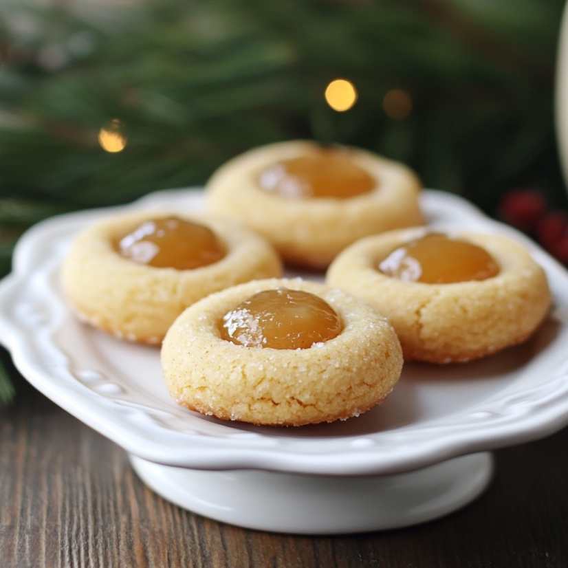 Eggnog Thumbprint Cookies