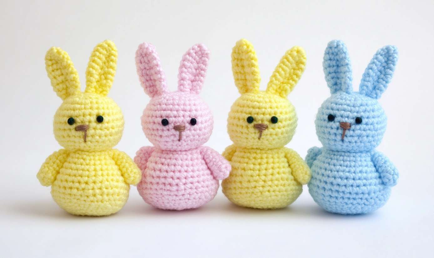 How to Crochet Yarn Easter Marshmallow Bunnies