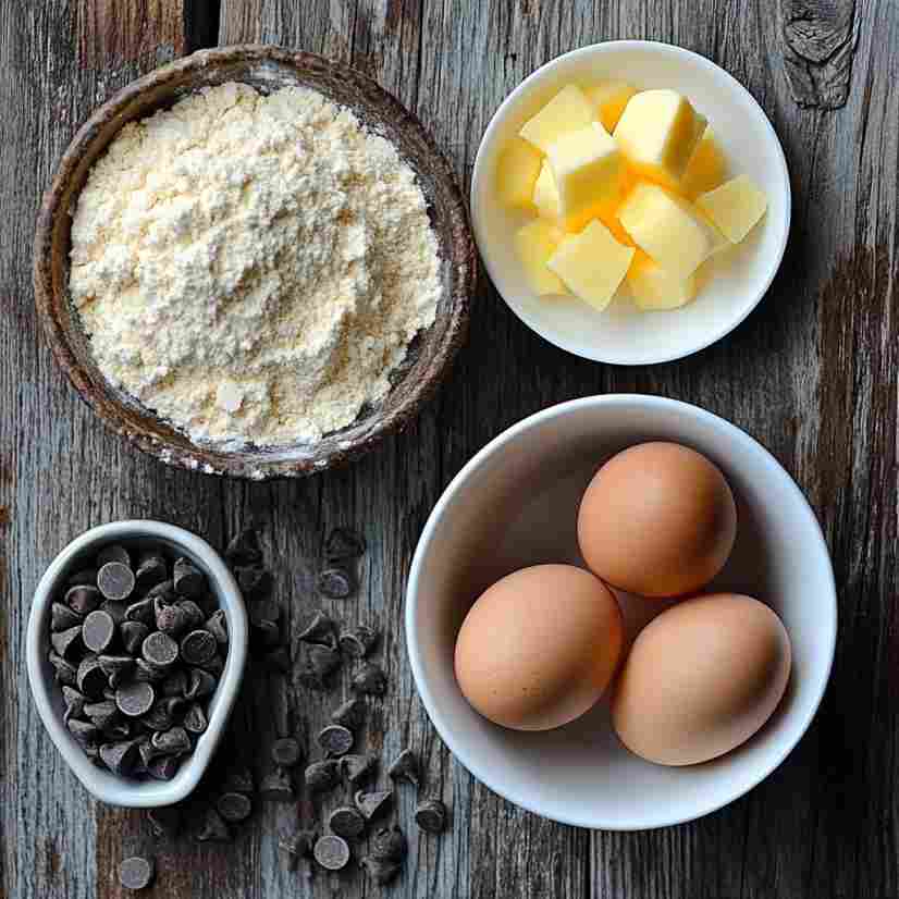 Ingredients for Soft Batch Chocolate chip cookies 