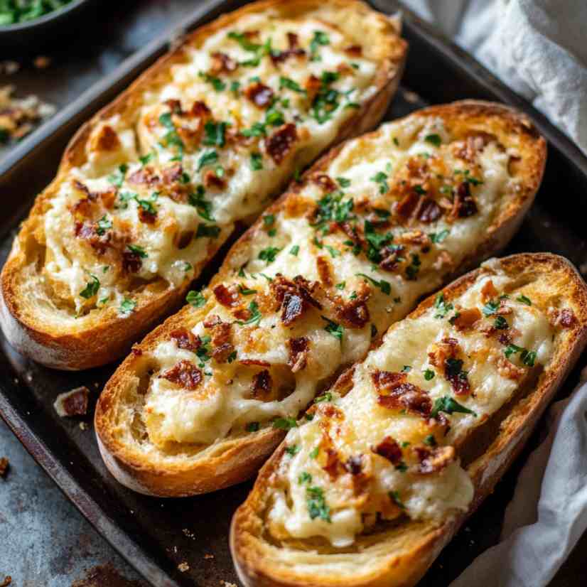 Loaded Garlic Bread Boats