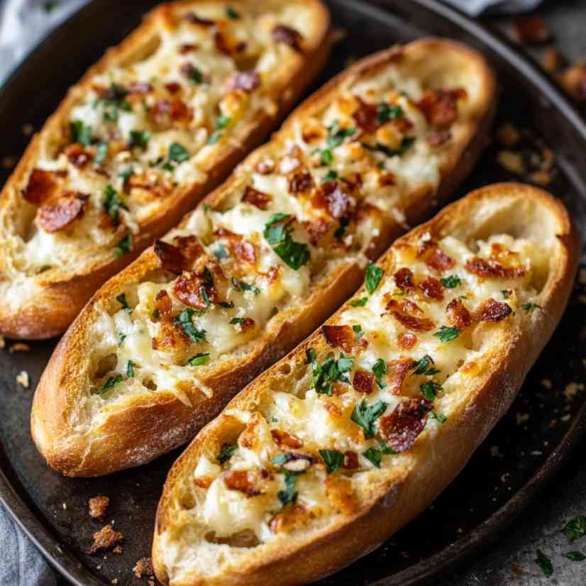 Loaded Garlic Bread Boats