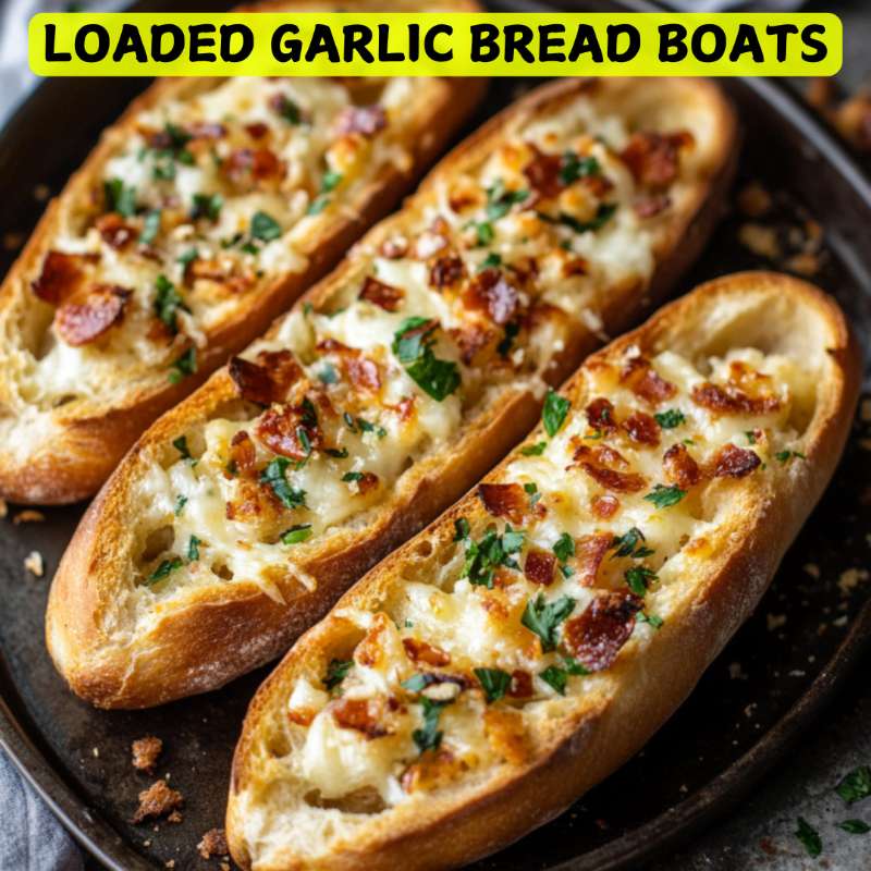 Loaded Garlic Bread Boats