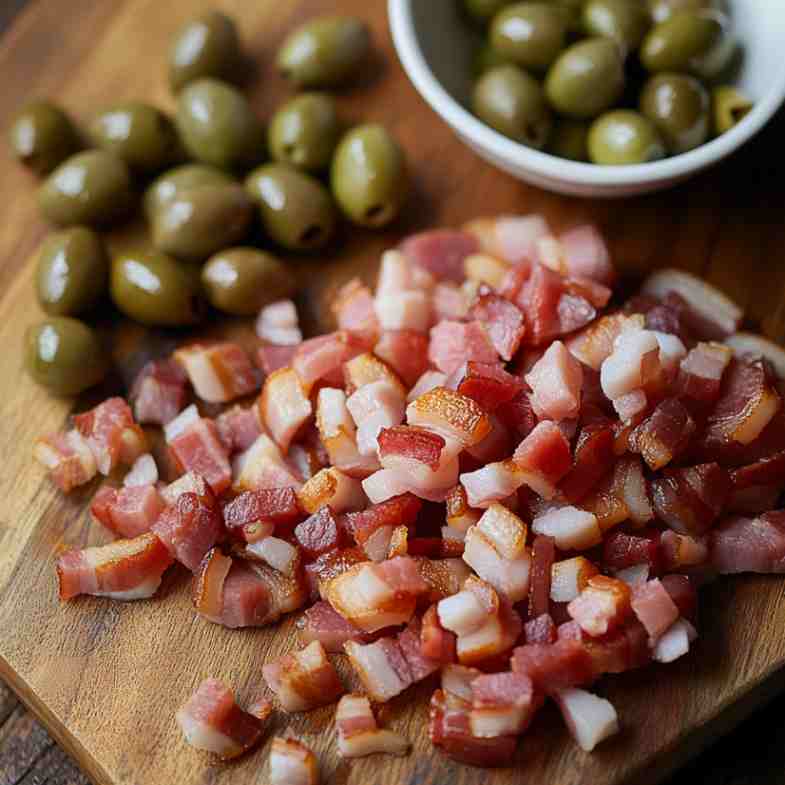 Olives, Bacon