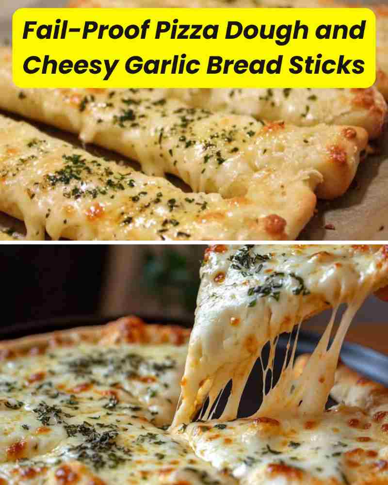 Pizza Dough and Cheesy Garlic Bread Sticks