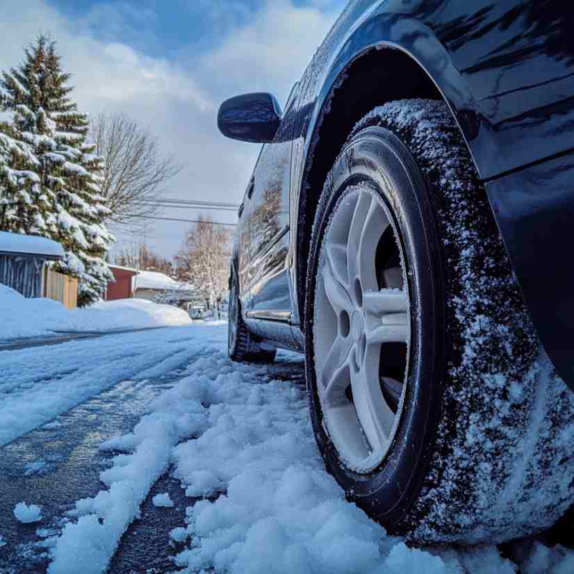 Spread cat litter under tires for extra traction