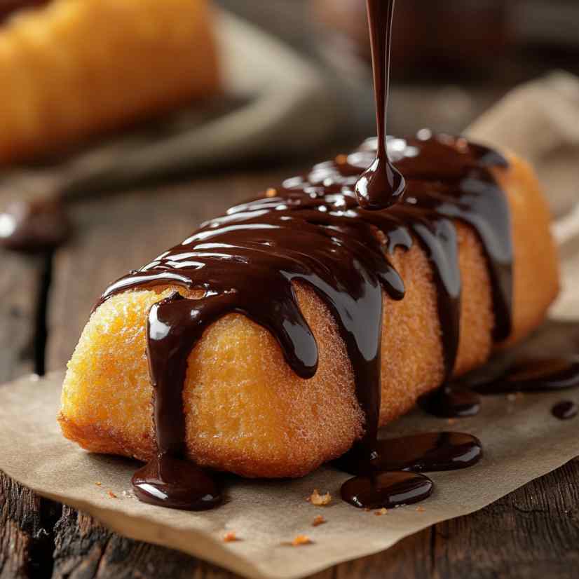 Twinkie with Chocolate Drizzle